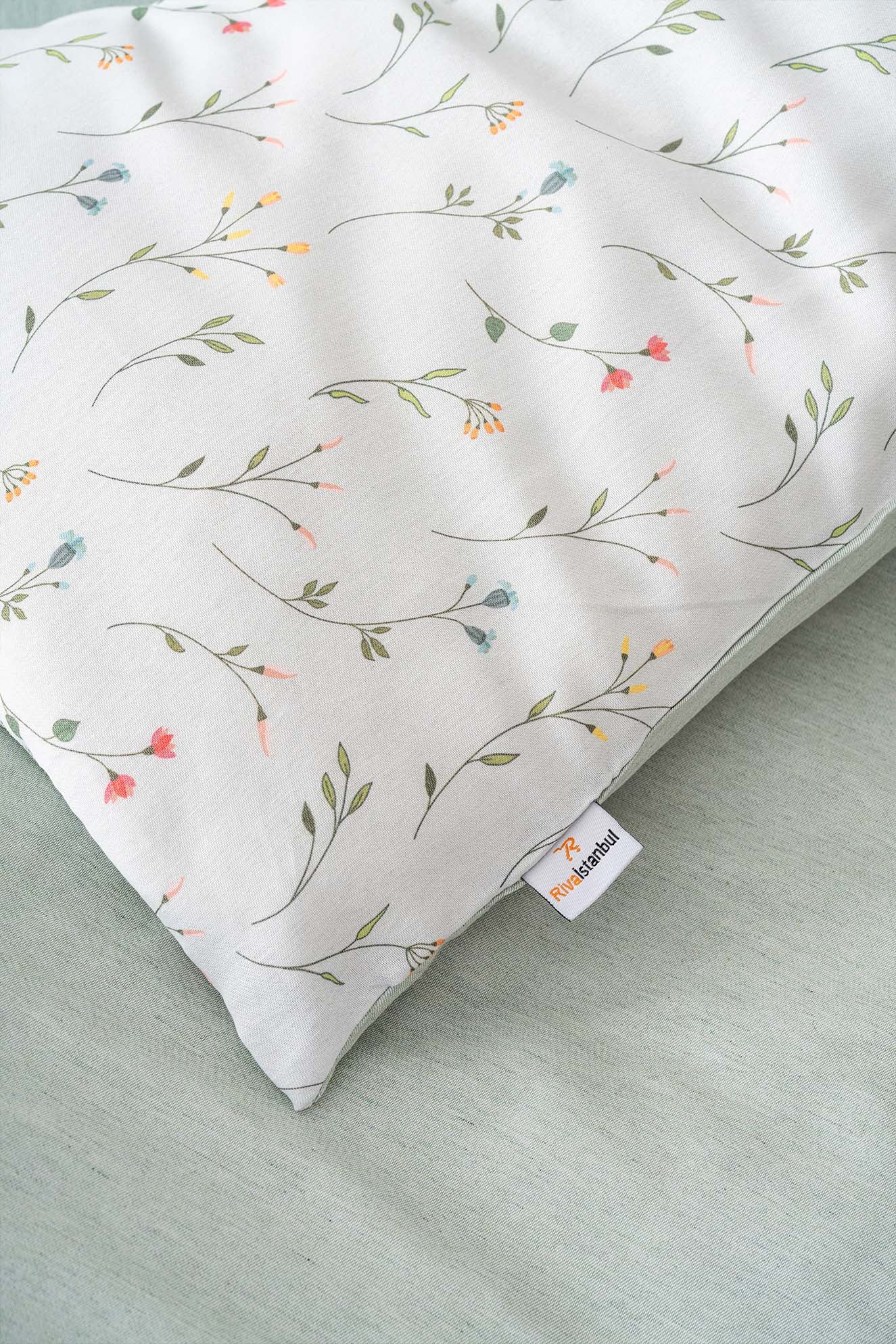 Clara Green Polycotton Double Size Duvet Cover Set, Zipper, 200×215 cm, 3-Piece