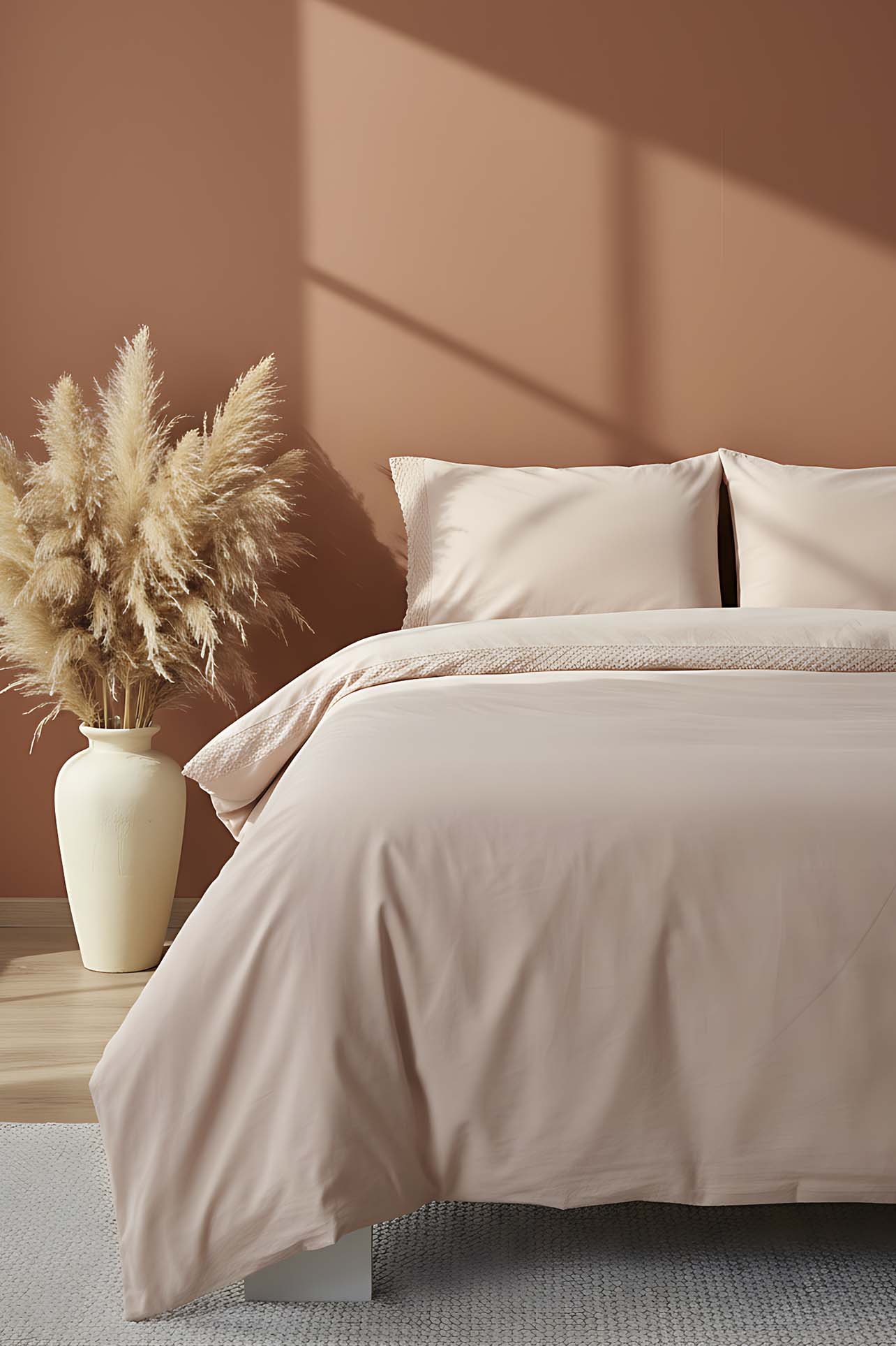 Maddox Dark Ballet Double Size 100% Cotton 6-Piece Duvet Cover Set - Elegant Trousseau Collection
