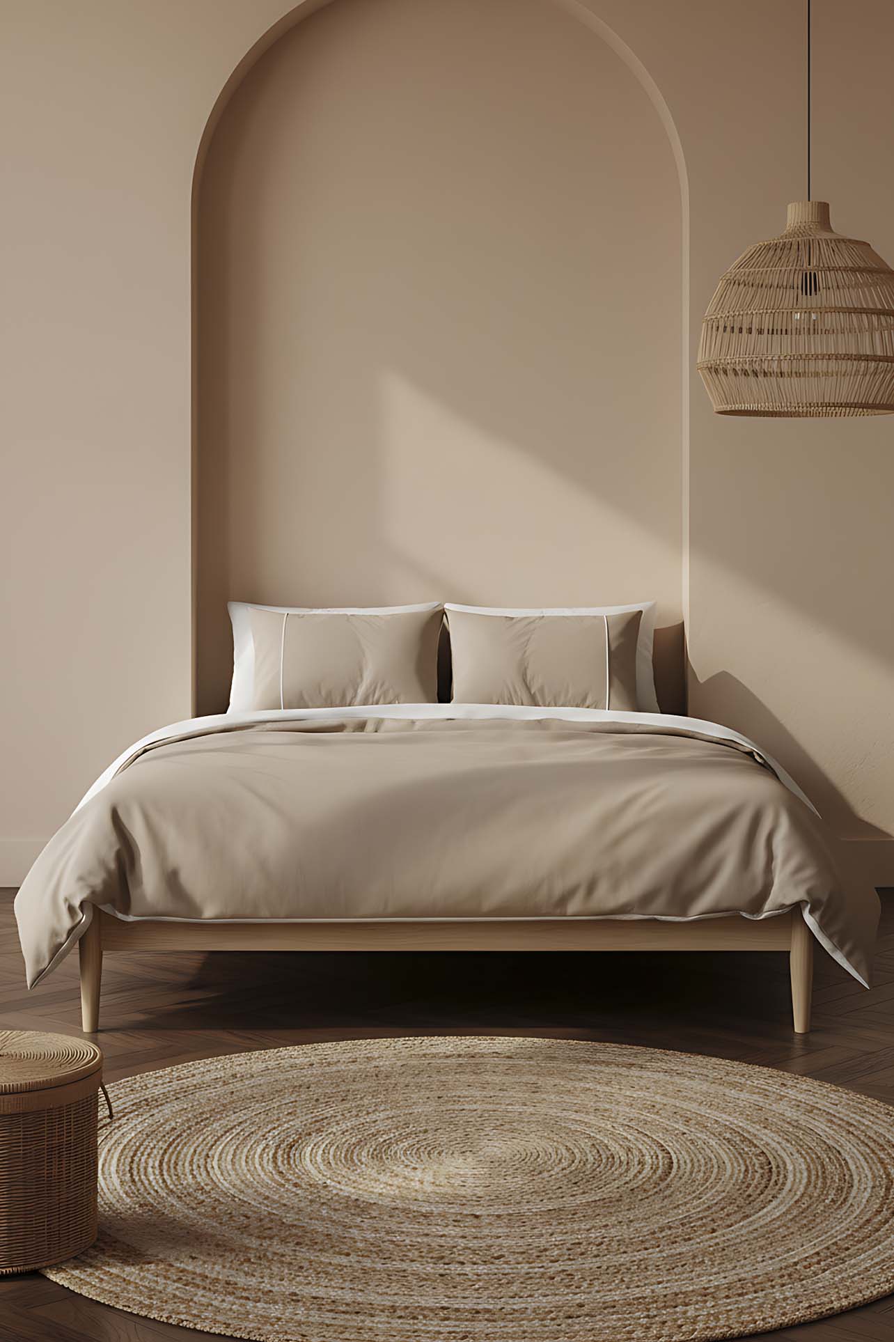 Bern Mink Double Size 100% Cotton Duvet Cover Set – 4 Pieces