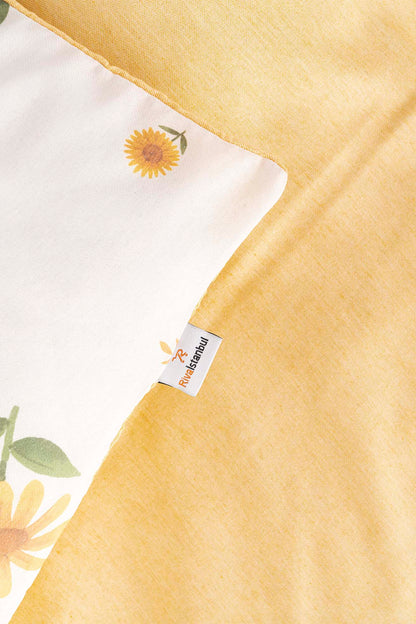 Sunflower Polycotton Double Size Duvet Cover Set, Zipper, 200×215 cm, 3-Piece